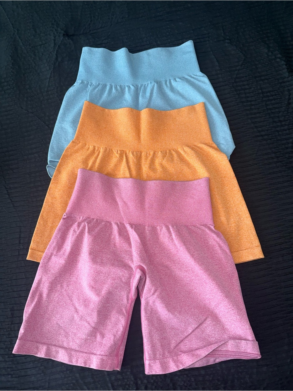 NVGTN High-Waist Athletic Bike Shorts - Pink, Orange, Light Blue